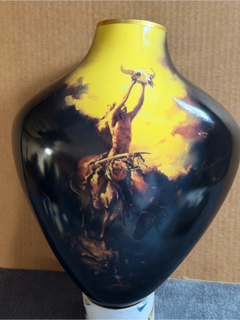 VTG Franklin Mint Prayer to the Healing Spirit Vase Buck McCain